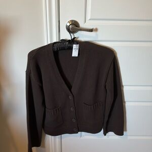 Brown cptton cardigan gap nwt